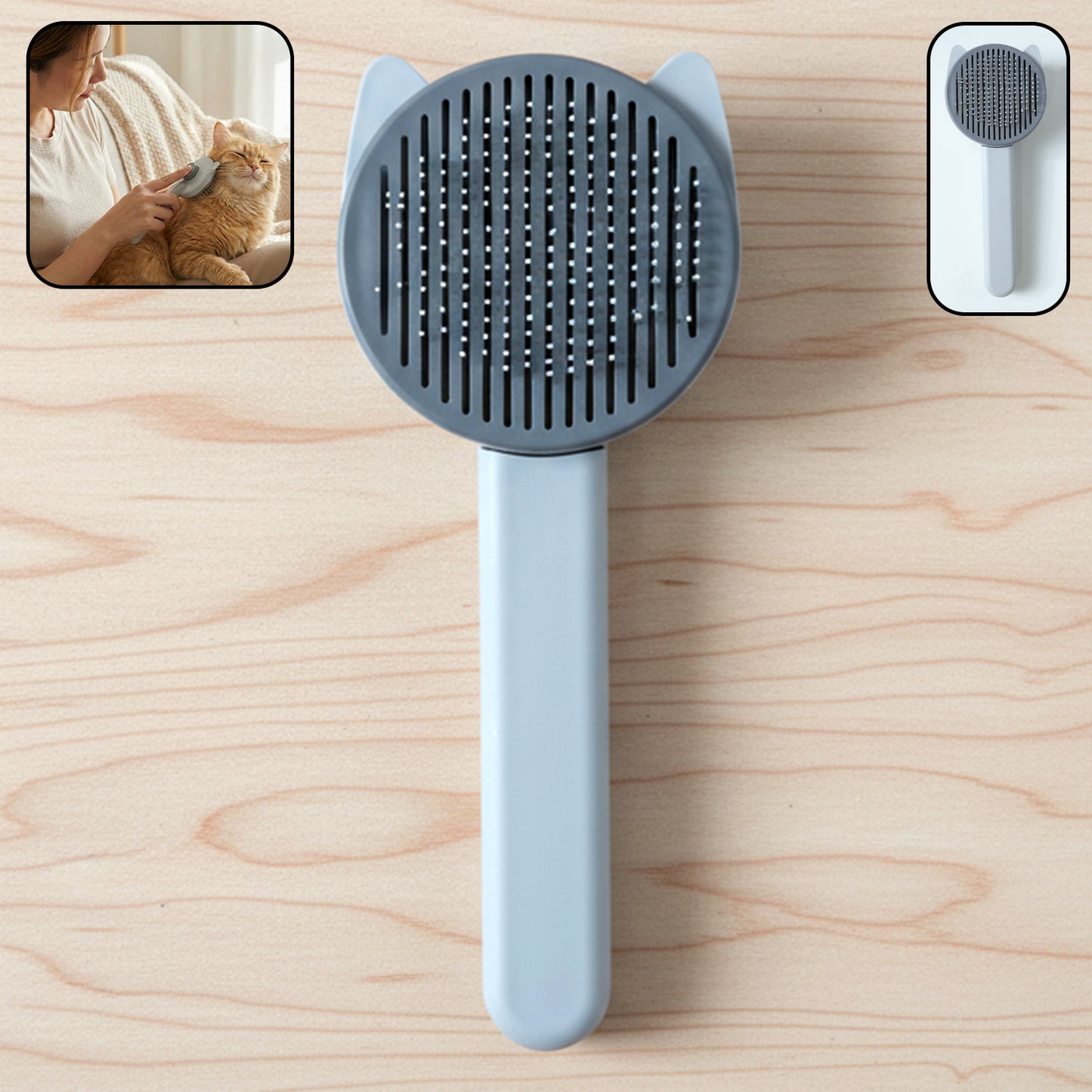 Gentle Pet Grooming Brush for Dogs & Cats - Soft Needle Comb for Deshedding - Happy Price - Image 2