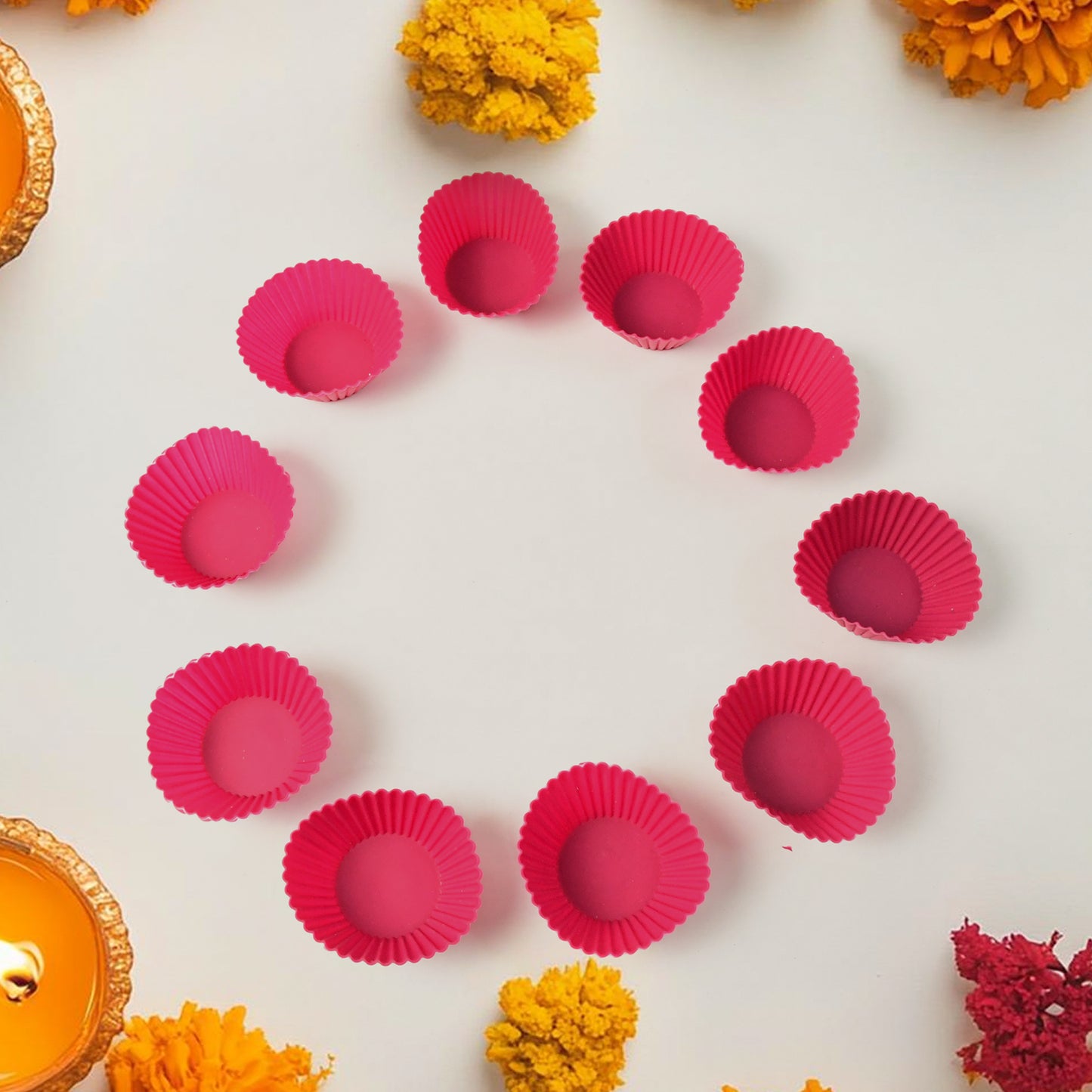 Silicone Cup Cake Mould (10 Pcs Set) - Happy Price - Image 3