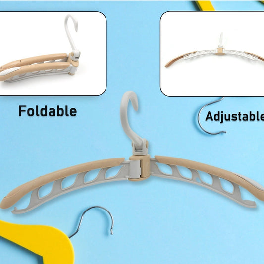 Portable Folding 360 Degree Rotating Clothes Hangers Travel Foldable  Adjustable Accessories Foldable Clothes Hangers Drying Rack For Travel (1 Pc) - Happy Price - Image 1