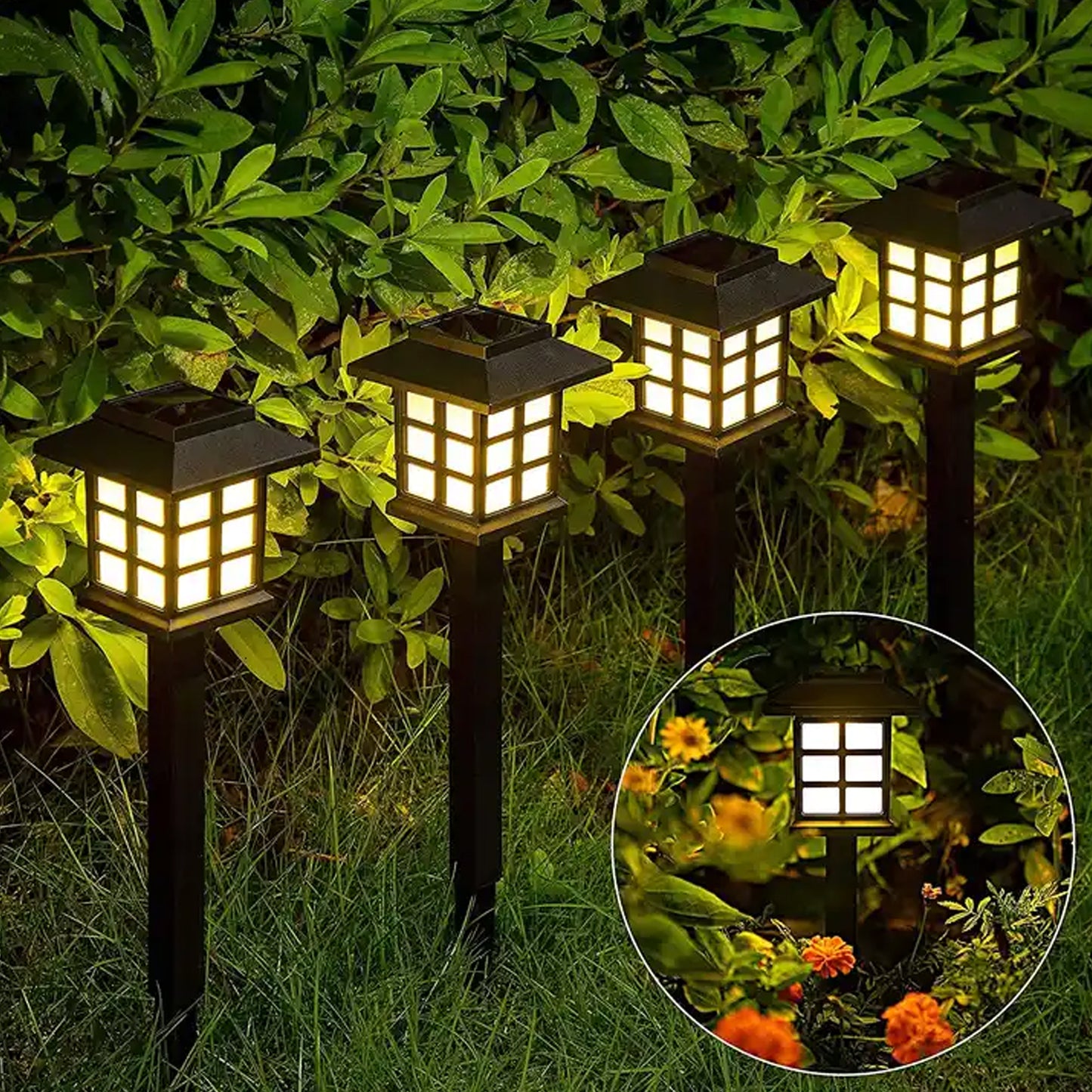 Big Solar Outdoor Lights 6 Pack Waterproof Solar Pathway Lights 10 Hrs Long-lasting Led Landscape Lighting Solar Garden Lights Solar Lights For Walkway Path Driveway Patio Yard  Lawn (6 Pc Set) - Happy Price - Image 3