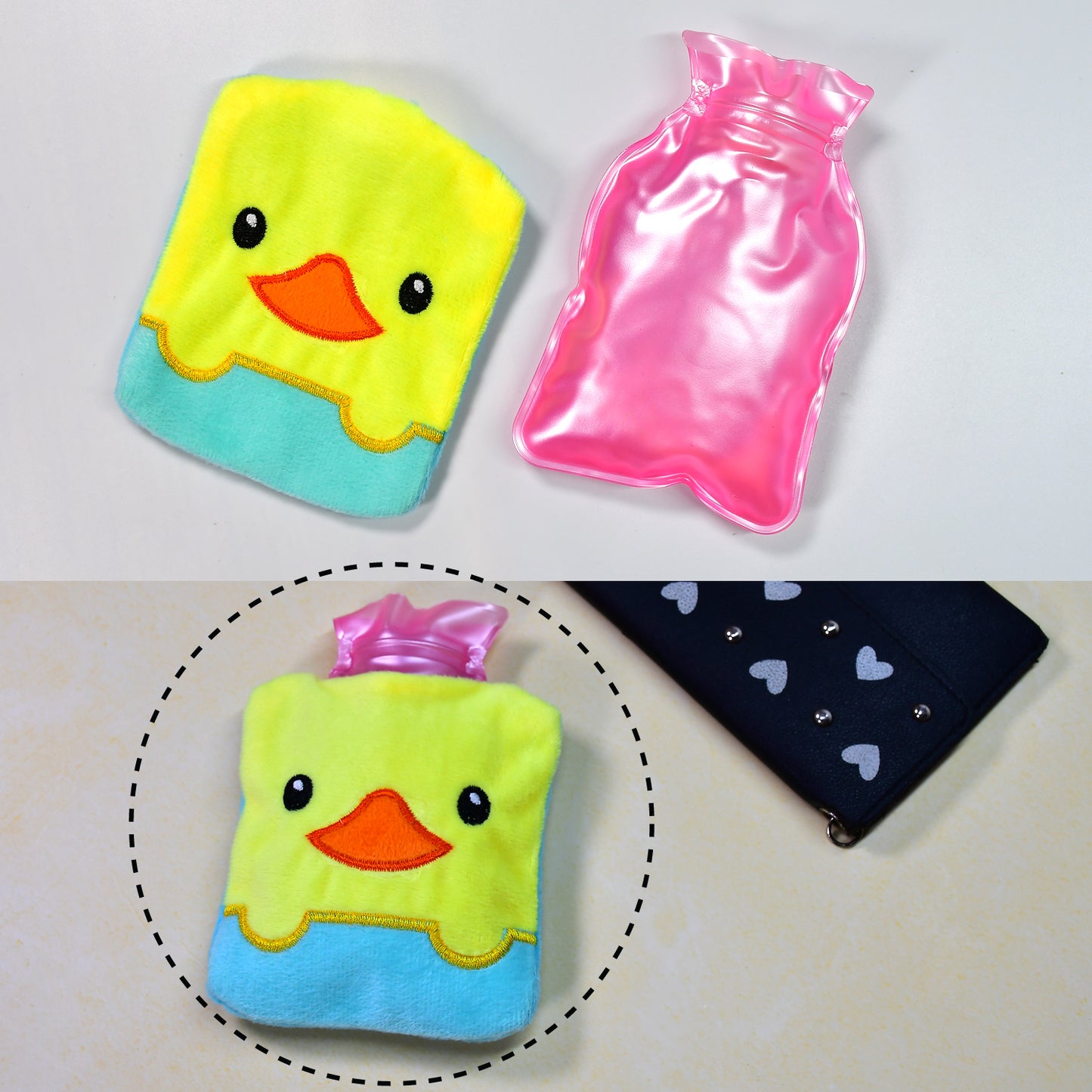 Yellow Duck Design Small Hot Water Bag With Cover For Pain Relief Neck Shoulder Pain And Hand Feet Warmer Menstrual Cramps. - Happy Price - Image 3