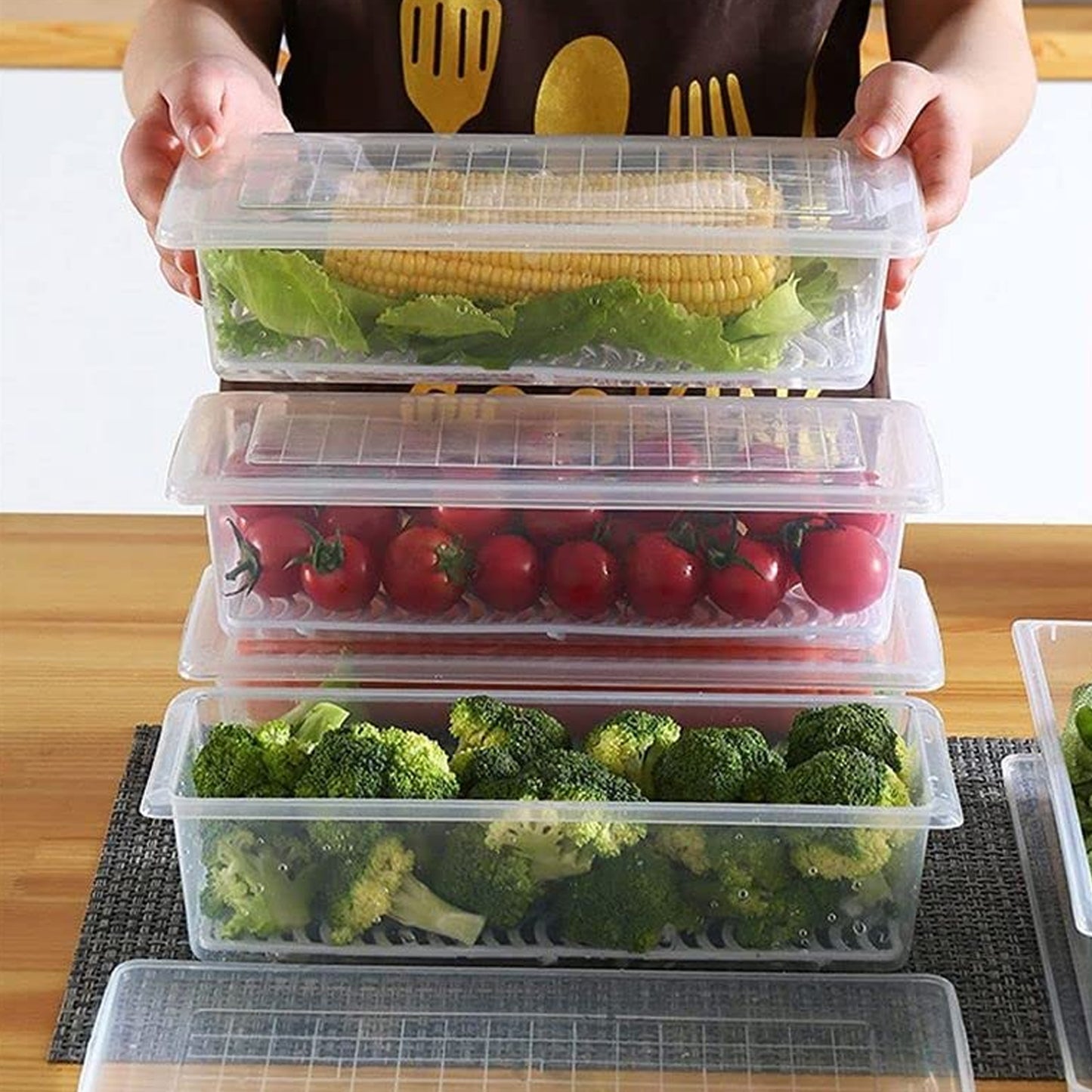 Vegetables  Fruits Freezer Storage Container (Pack Of 6pc 1500ml) - Happy Price - Image 6