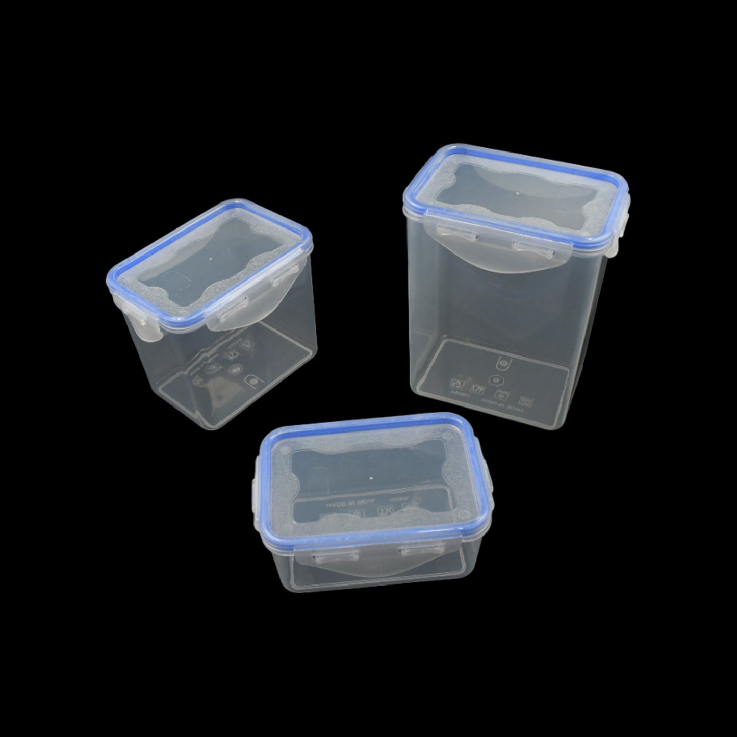 Kitchen Storage Container Set With Food Grade Plastic And Air Seal Lock Lid For Storage Of Grocery Spices Dry Fruits Use For Home Office Restaurant Canteens (3 Piece Set) - Happy Price - Image 7