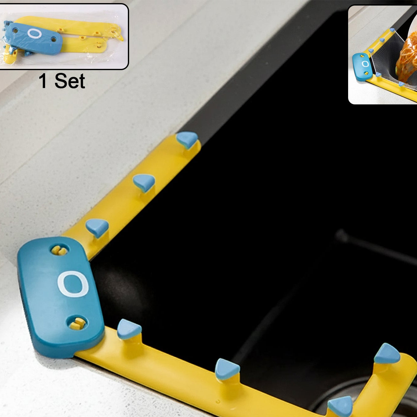 Kitchen Sink Corner Filter Holder Set for Waste Straining & Drainage - Happy Price - Image 1