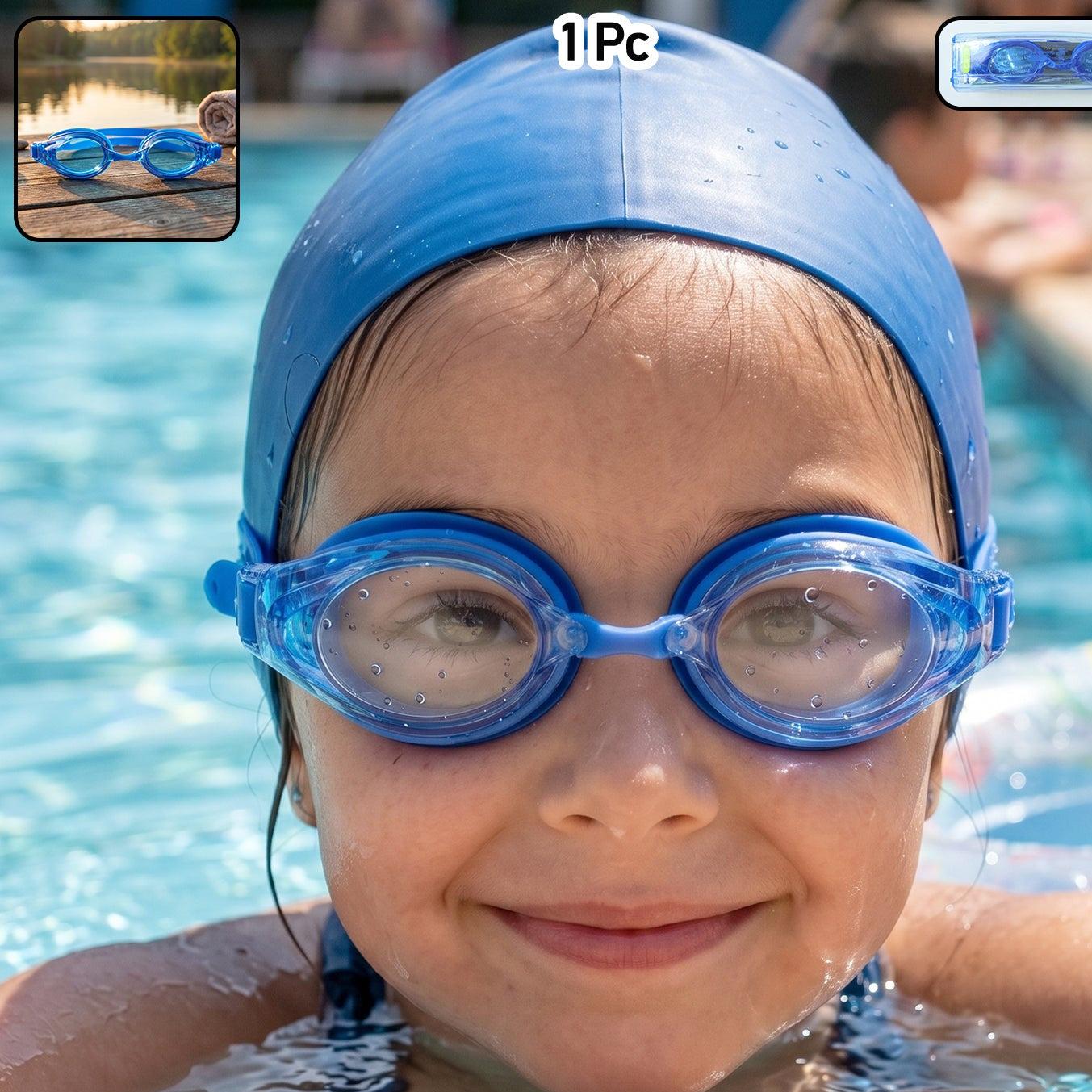 Kids Professional Style Swimming Goggles With Anti-fog  1 Pc