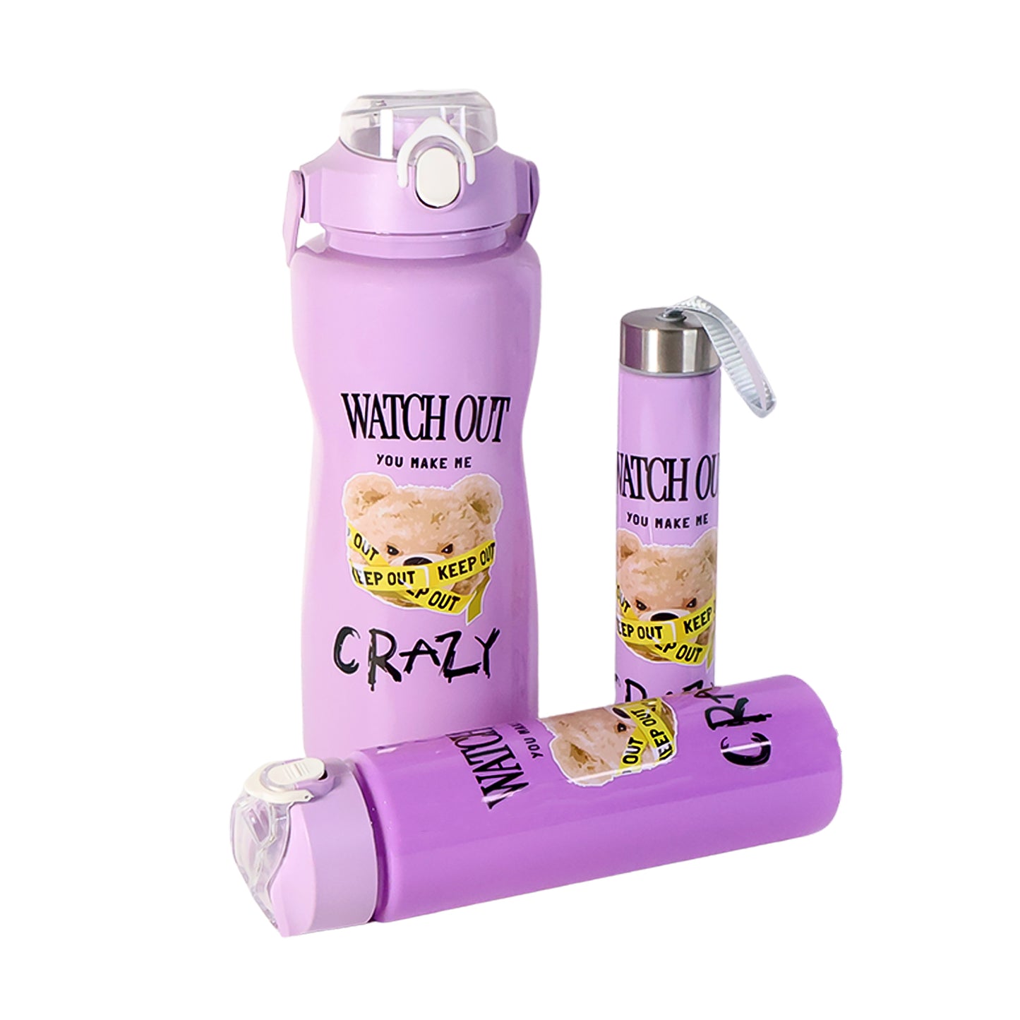 Set of 3 Printed Water Bottles - 2000ml, 900ml, 300ml - Happy Price - Image 2
