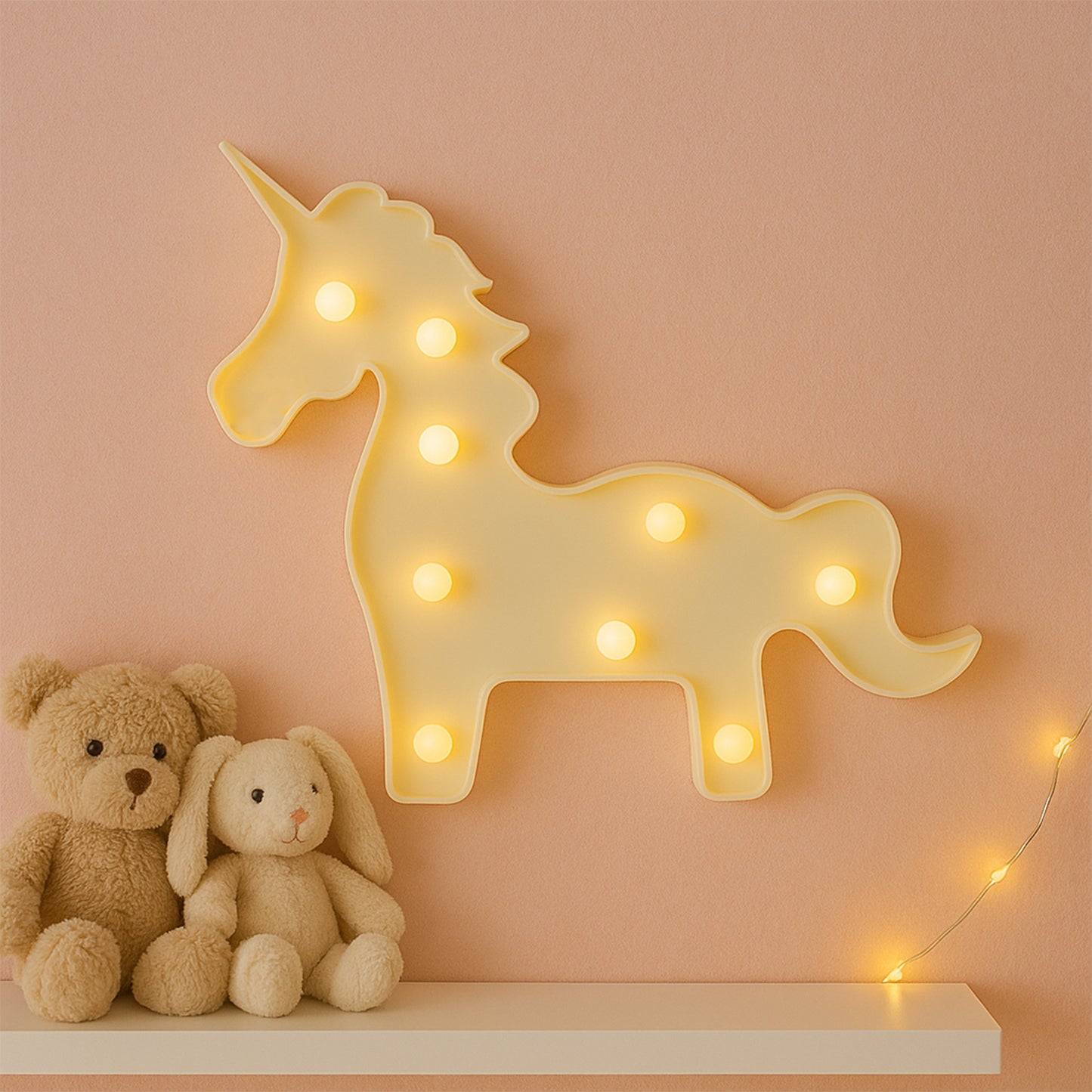 Unicorn Shaped LED Decorative Night Light (1 Pc) - Battery Operated for Kids Room - Happy Price - Image 5