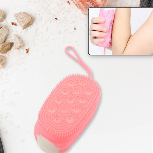 Silicone Super Soft Silicone Bath Brush Double-sided Body Scrubber Brush For Deep Cleasing Exfoliating Ultra-soft Scrubber(1 Pc) - Happy Price - Image 1