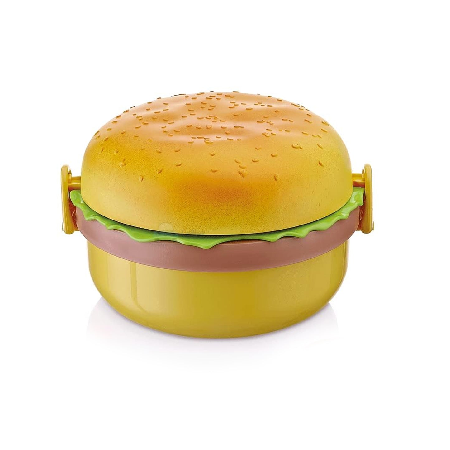 Burger Shape Lunch Box Plastic Lunch Box Food Container Sets Double Layer Lunchbox 1000ml With 2 Spoon Applicable To Kids And Elementary School Students - Happy Price - Image 2