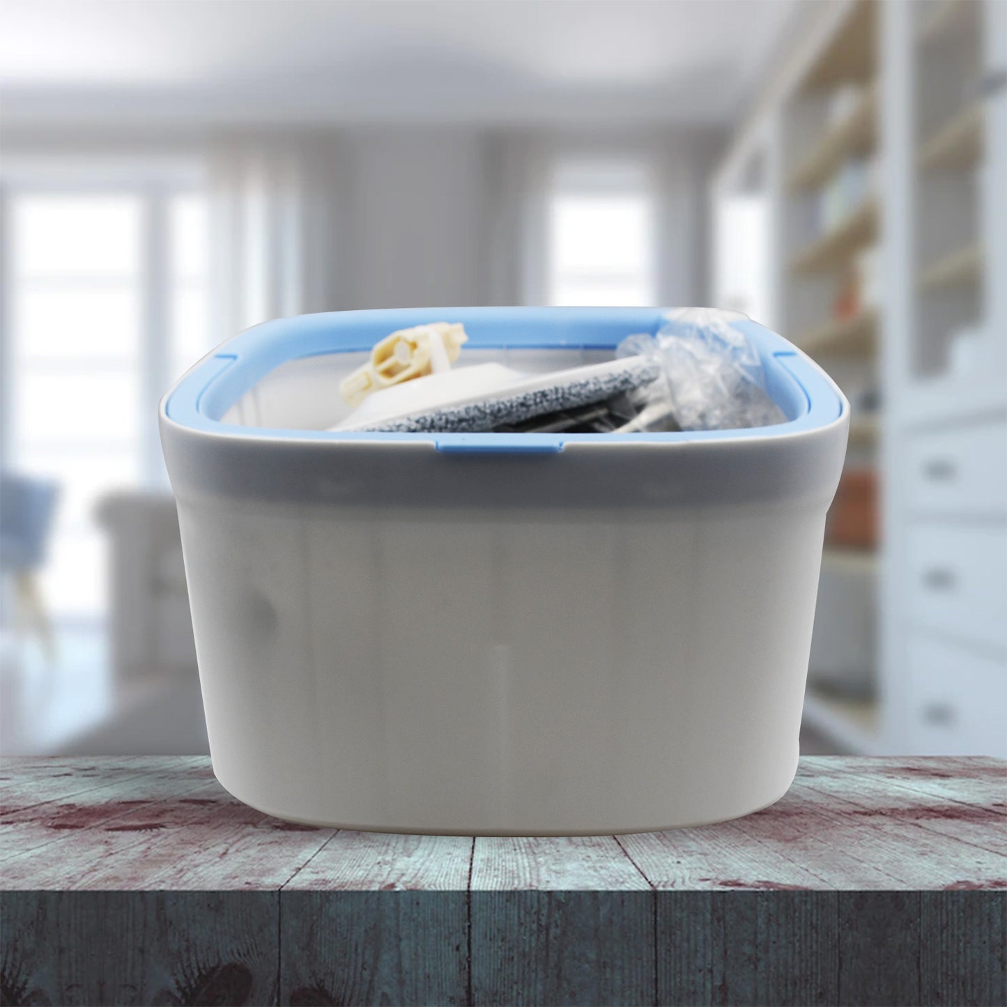 Round Shape Mop Head  With 1 Pad Extra Clean Water Spin Mop With Separate Water Bucket Suitable For All Types Of Flooring Separates Dirty And Clean Water Wet - Happy Price - Image 2