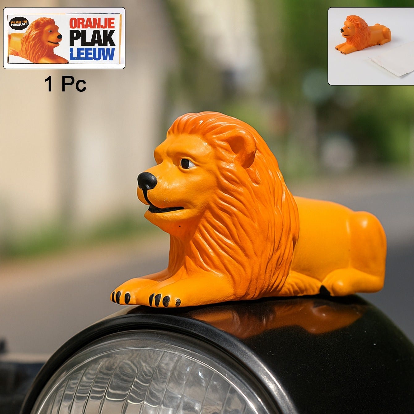 Golden Orange Lion Car Dashboard Figurine - 1 Pc Decorative Showpiece - Happy Price - Image 1