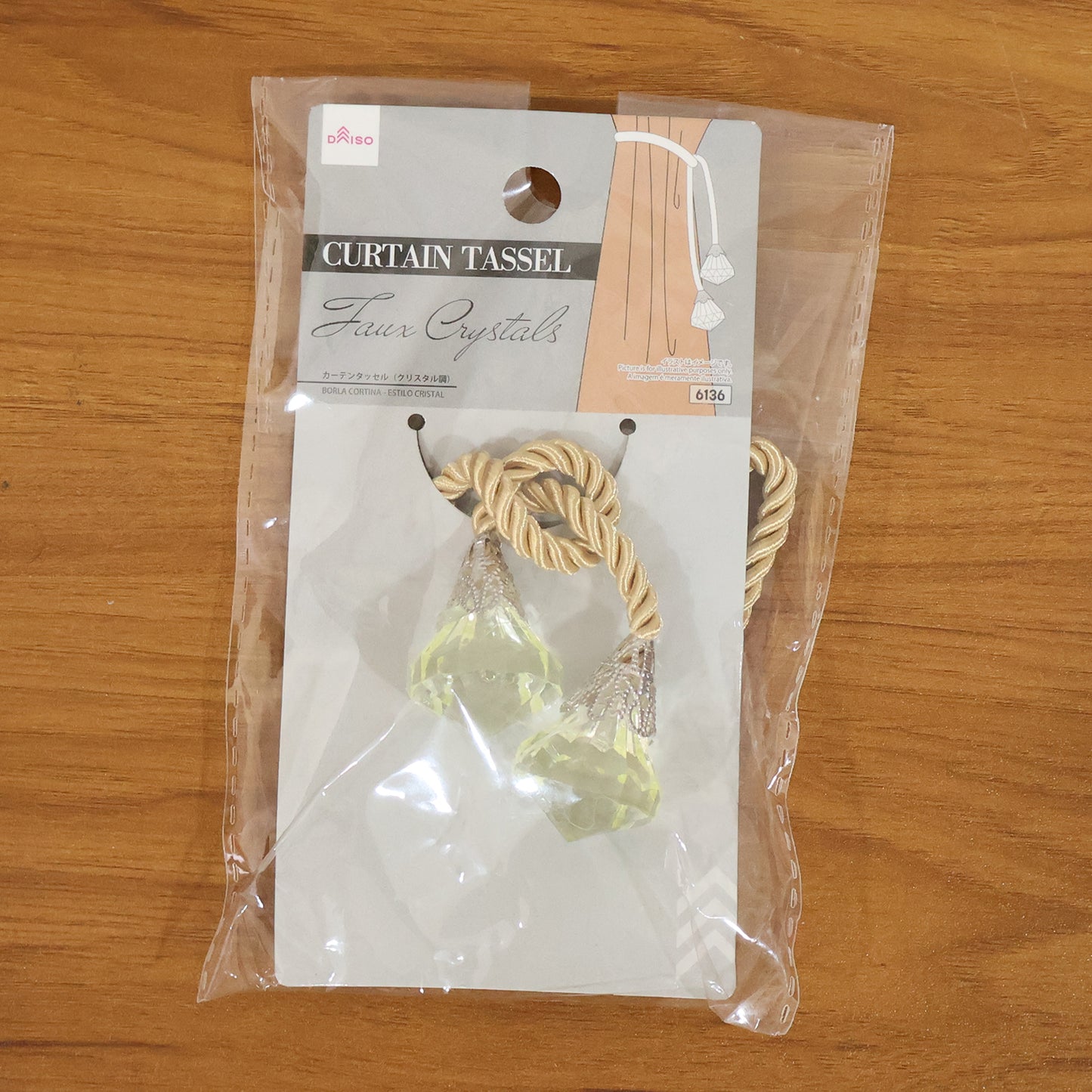 Decorative Curtain Tieback with Crystal Drop Ends (1 Pc) - Happy Price - Image 7