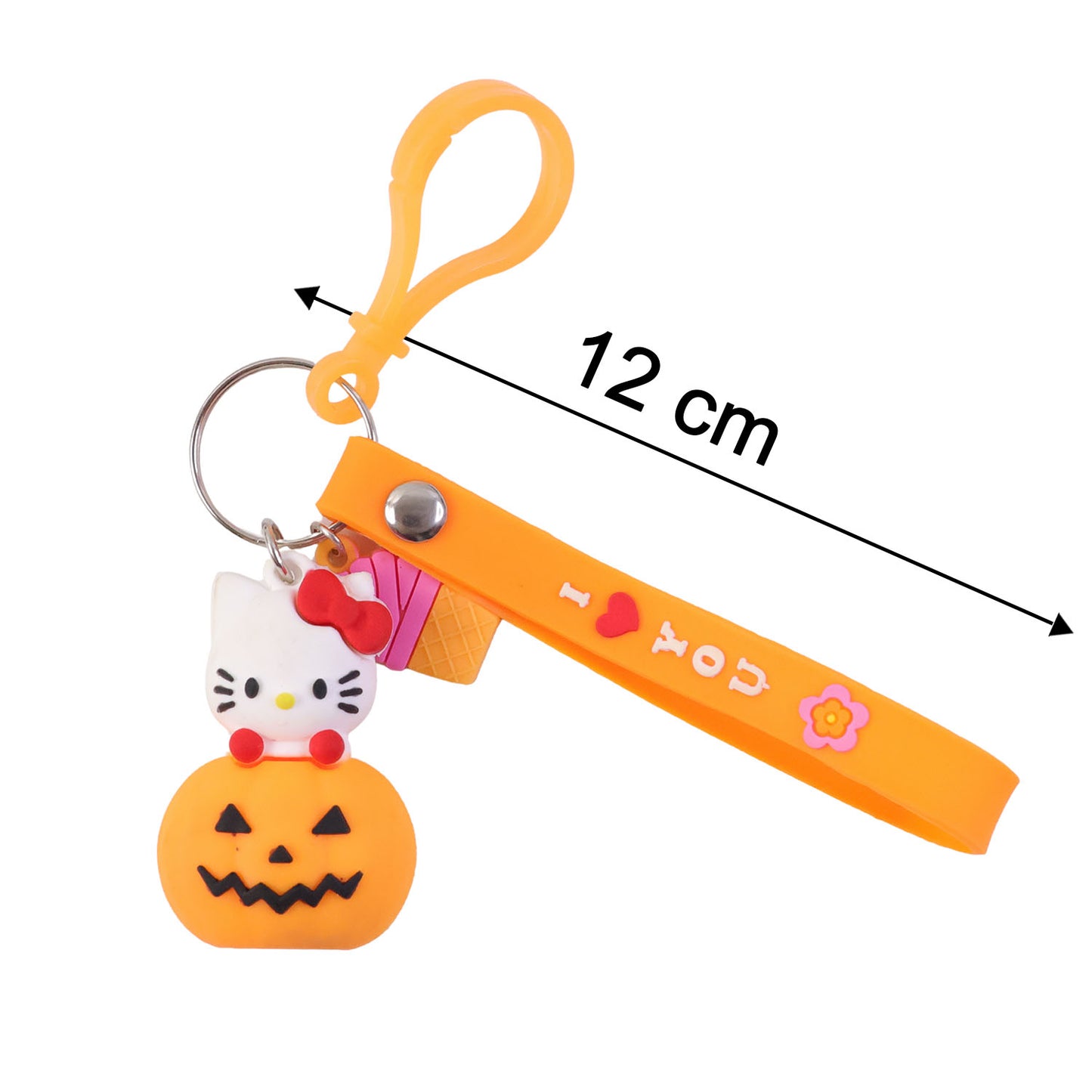 Cartoon Kitty Pumpkin Keychain with Strap - 1 Pc - Happy Price - Image 5