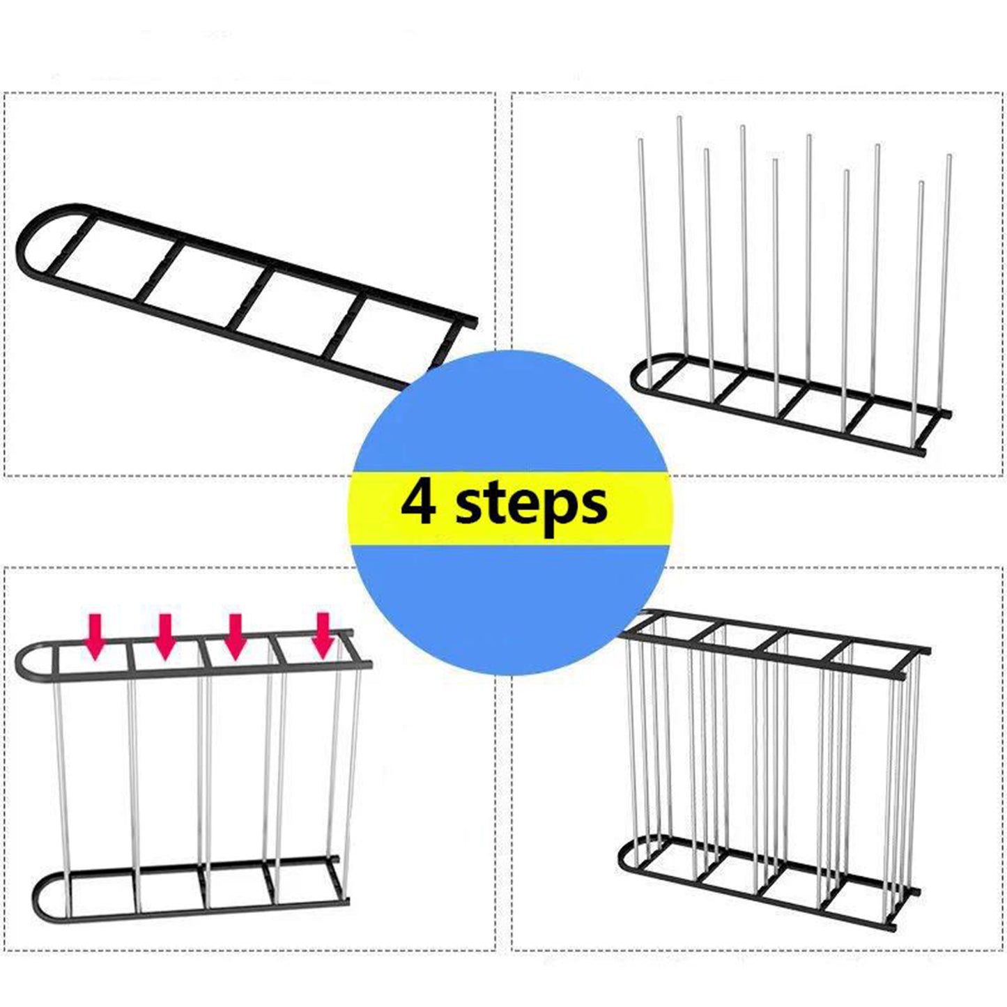 4-Tier Carbon Steel Shoe Rack Organizer - Compact & Durable - Happy Price - Image 5