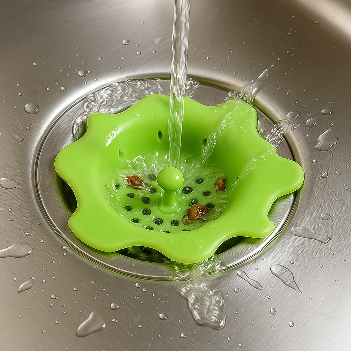 Flexible Silicone Sink Strainer & Drain Hair Catcher - Flower Shape, 11.5 cm (1 Pc) - Happy Price - Image 5