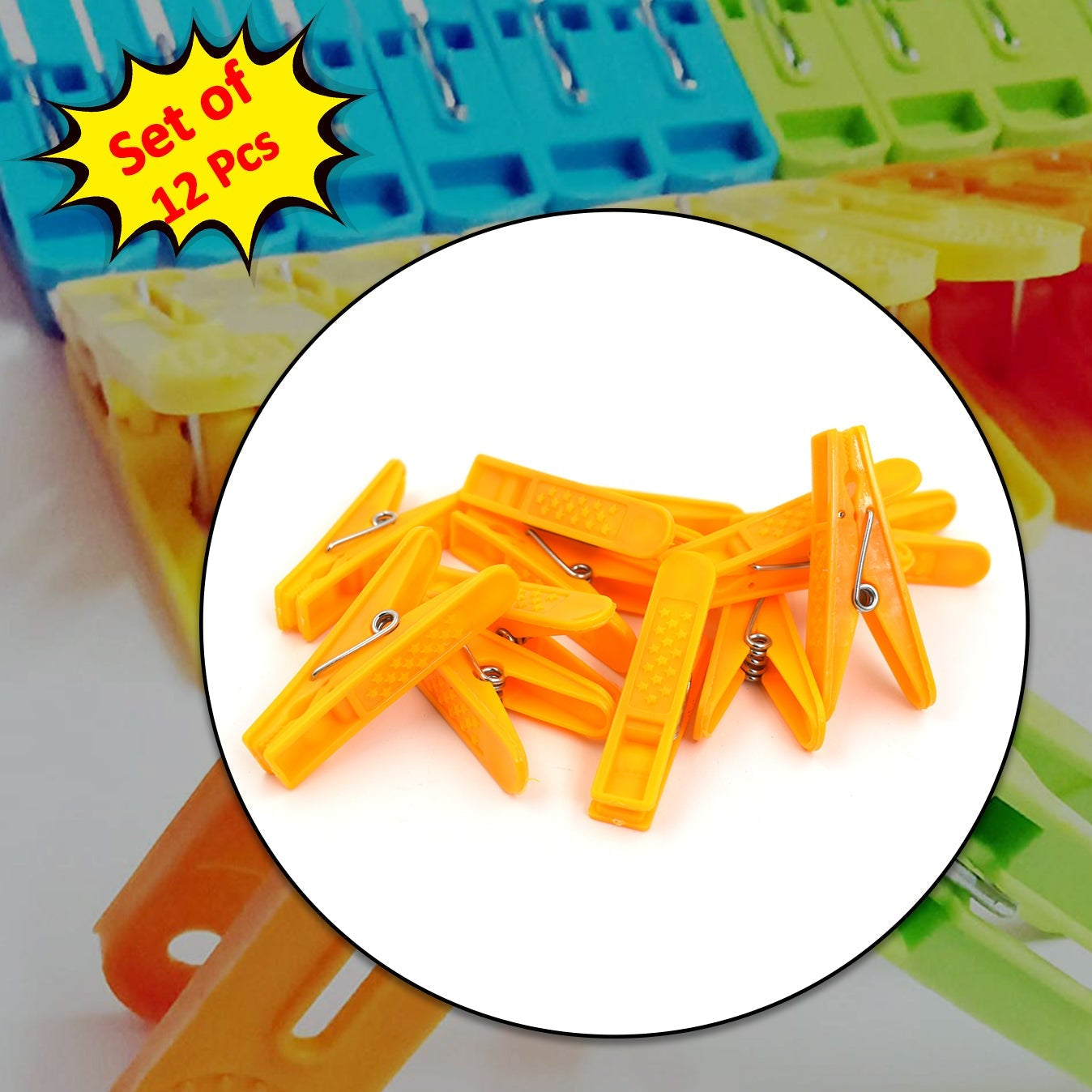 12 Pc Set Cloth Clip Used In All Kinds Of Household And Official Places For Holding Cloths And Stuffs Purposes. - Happy Price - Image 1