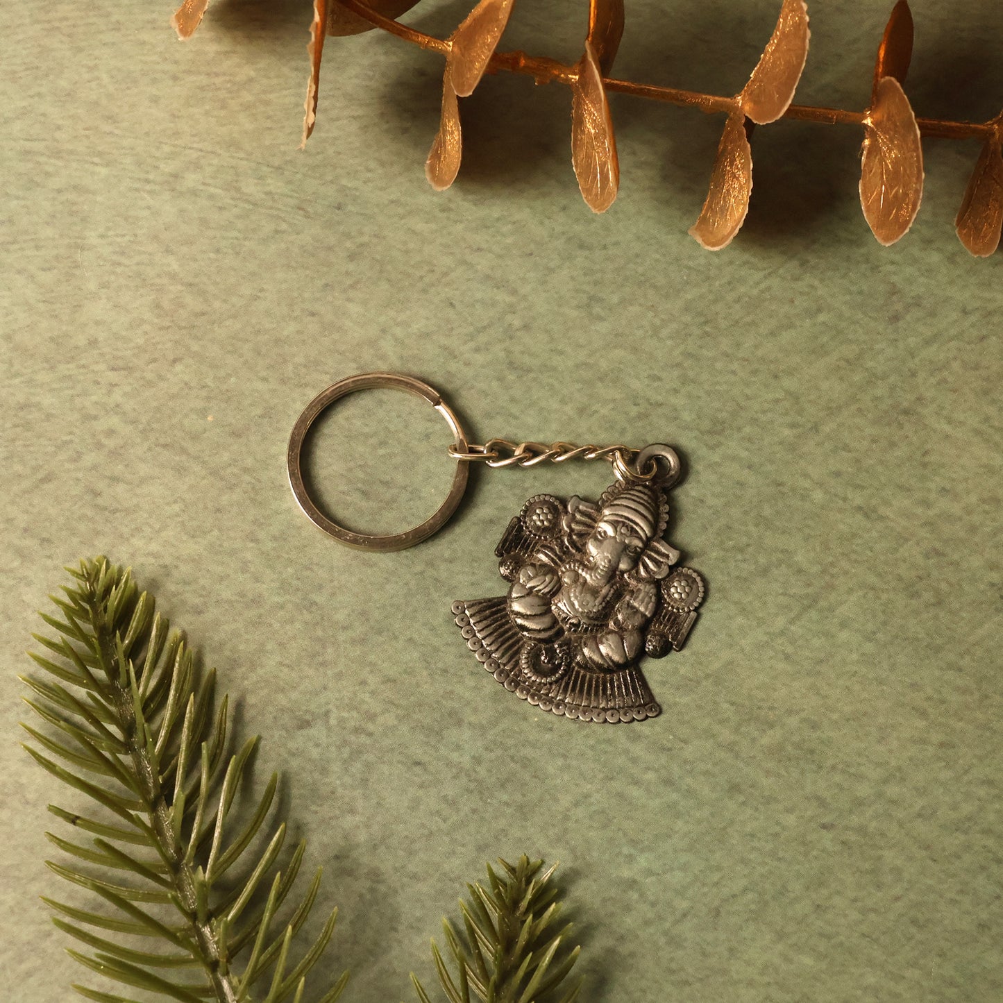 Lord Ganesha Sitting Design Metal Keychain (1 Pc) - Happy Price - Image 6