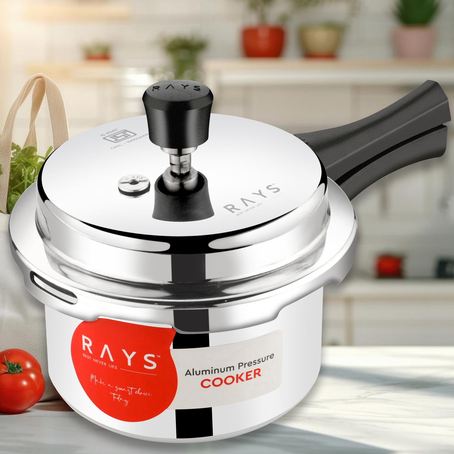 Aluminium Rays Aura Pressure Cookers With Outer Lid (3.5 Litres) - Happy Price - Image 3