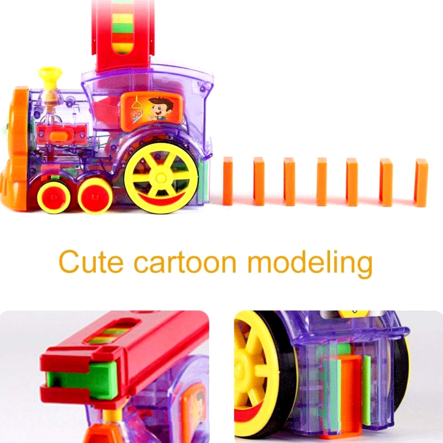 Play Game Transparent Funny Train Engine With Blocks Set 60 Blocks Toy With Music And Lights Automatic Blocks Toy Train Set For Kids ( Batteries Not Included) - Happy Price - Image 4