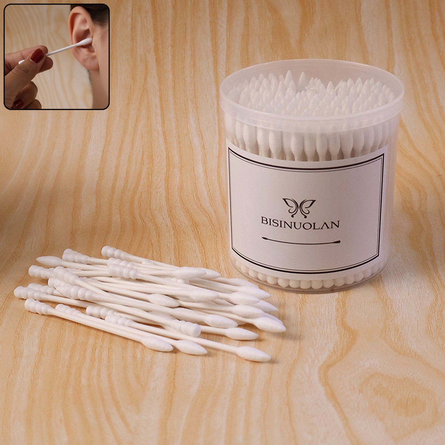 200 Cotton Buds with Jar - Soft Tip Swabs for Hygiene & Makeup - Happy Price - Image 2