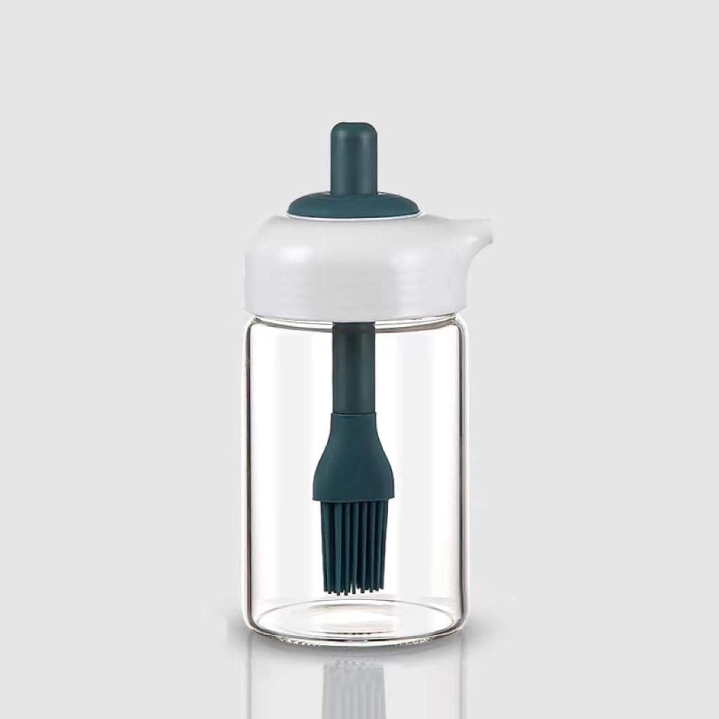 2 In 1 Glass Oil Dispenser Jar  Bottle With Brush (1 Set) - Happy Price - Image 4