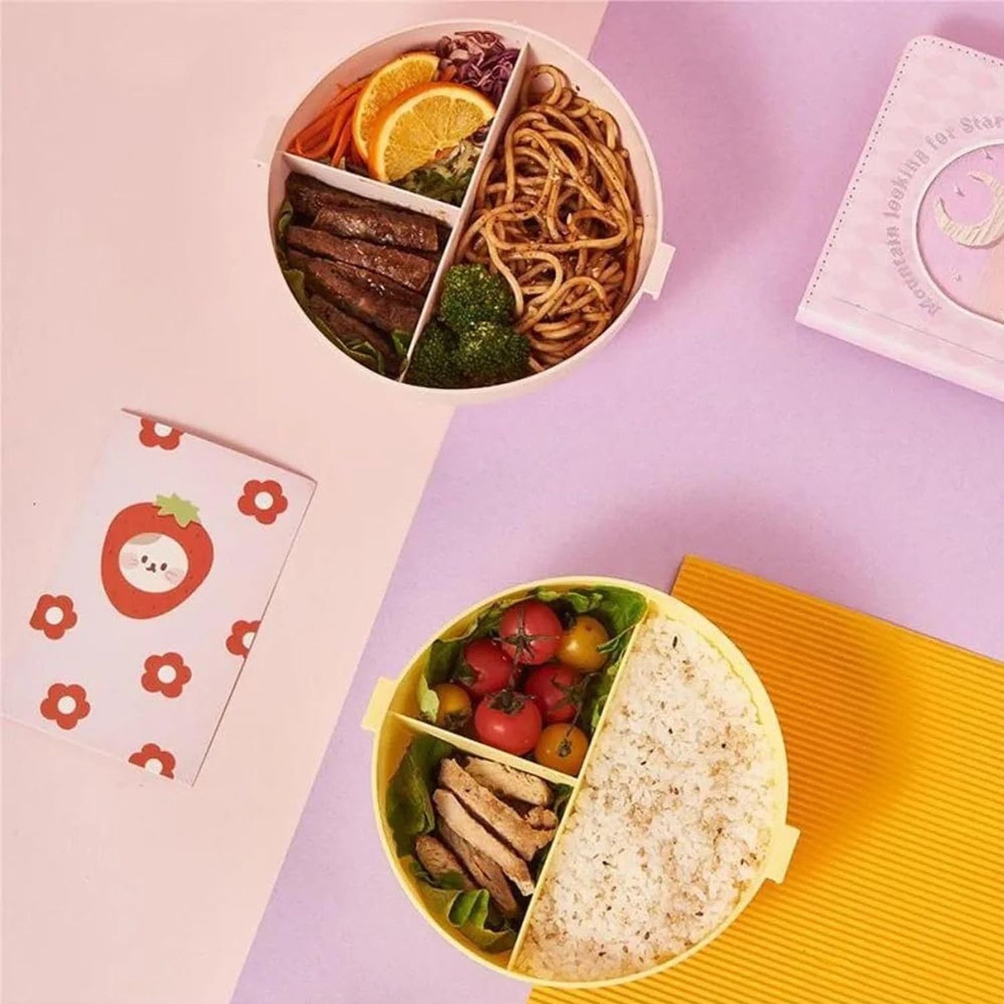 Donut Shaped Double Insulated 3 Compartment Lunch Box (1 Pc  Mix Color) - Happy Price - Image 3