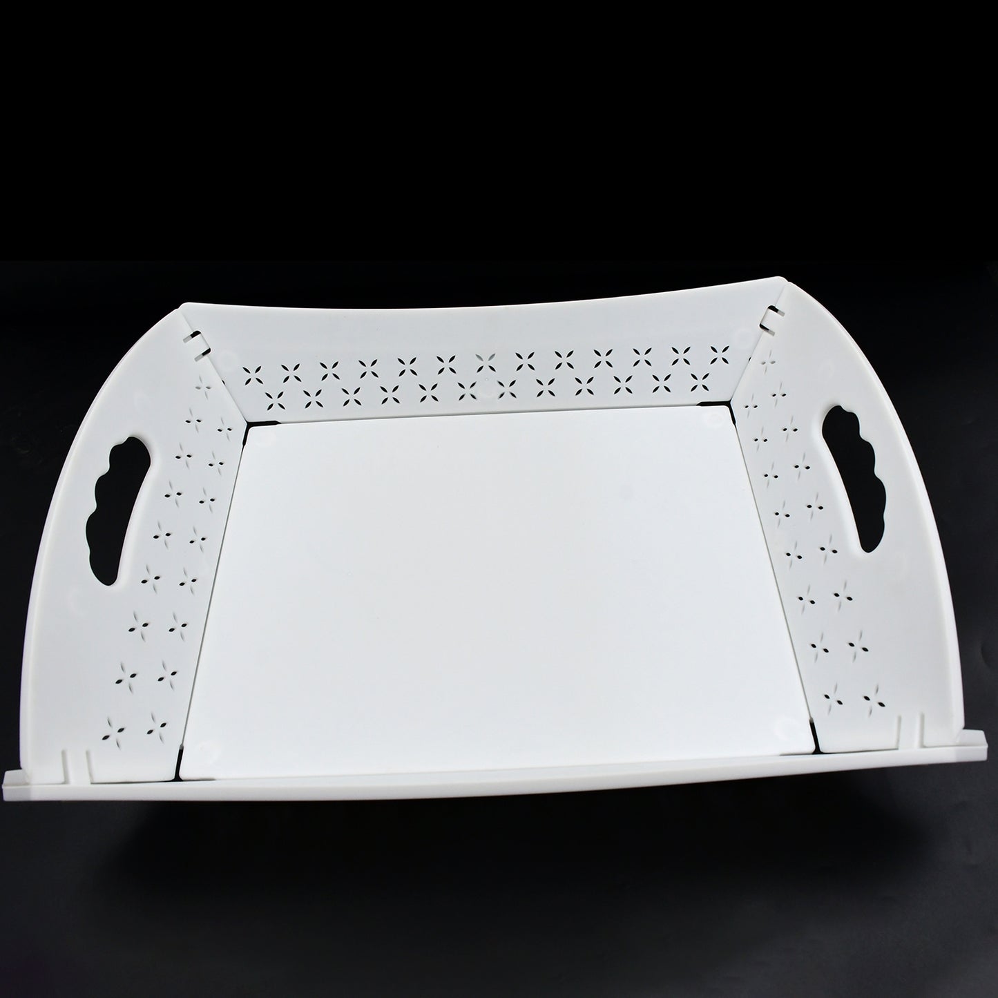 Foldable Serving Tray Plastic Serving Traywith Handle Serving Tray For Food Kitchen Outdoors Restaurants (1 Pc) - Happy Price - Image 2