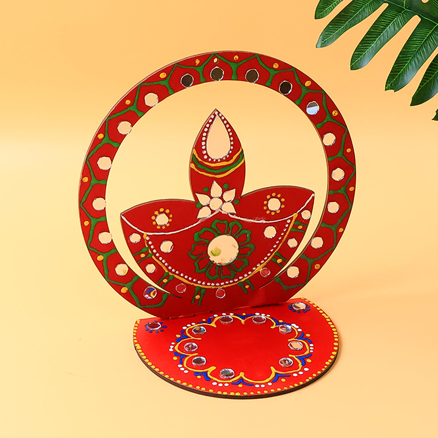 Handcrafted Wooden Decorative Diya Stand (1 Pc) - Happy Price - Image 7