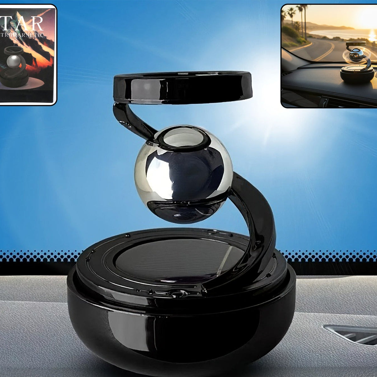 Solar Rotating Car Air Freshener with Auto Spin - 1 Pc - Happy Price - Image 1