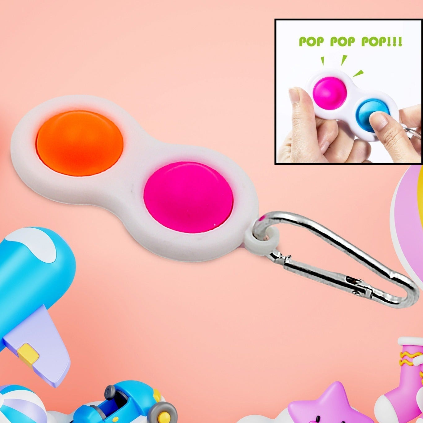 Simple Dimple Fidget Toy Mini Keychain - Happy Price - Image 1