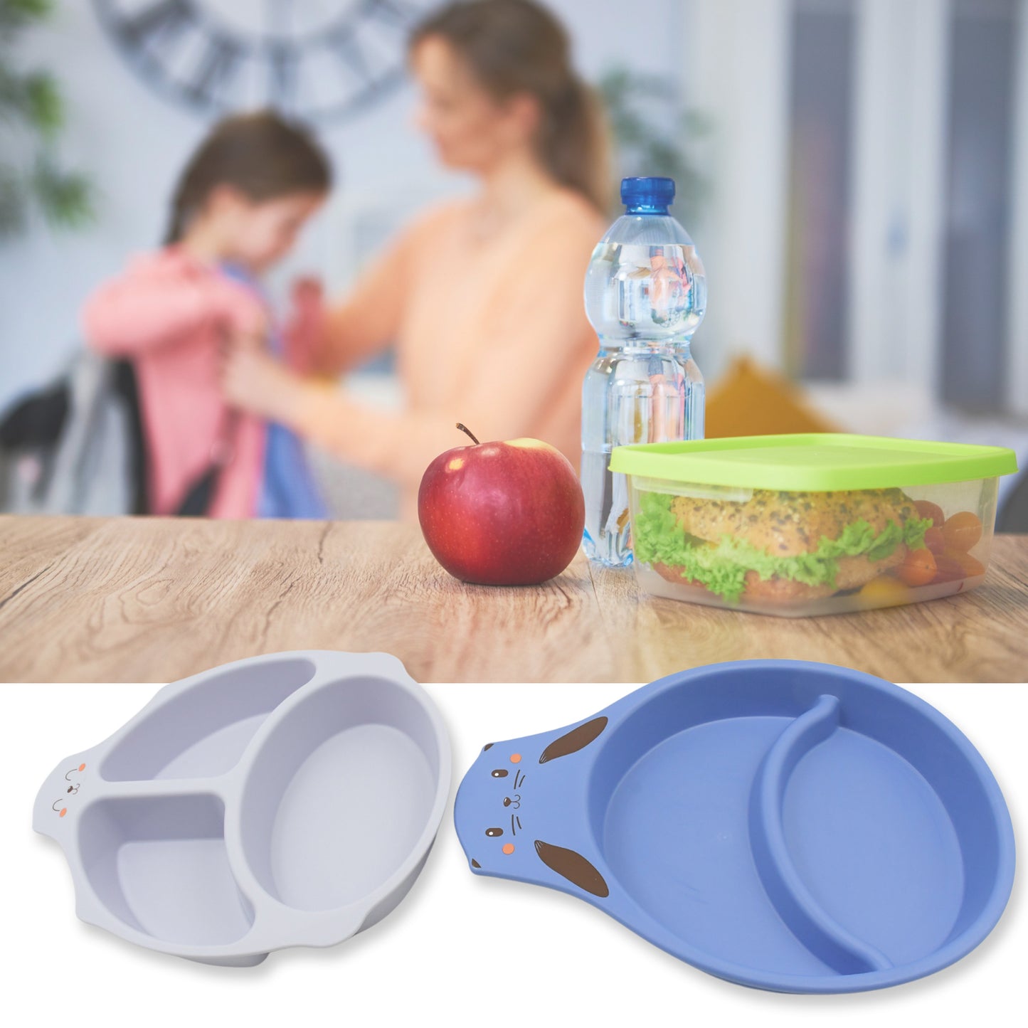 Baby Feeding Set For Kids And Toddlerschildren Children Dinnerware Set - Bamboo Fibre Feeding Set For Kids Cartoon Design Plate Cup Spoon Fork And Chopsticks Tableware Cutlery For Kids Microwave  Dishwasher Safe (7 Pcs Set) - Happy Price - Image 2