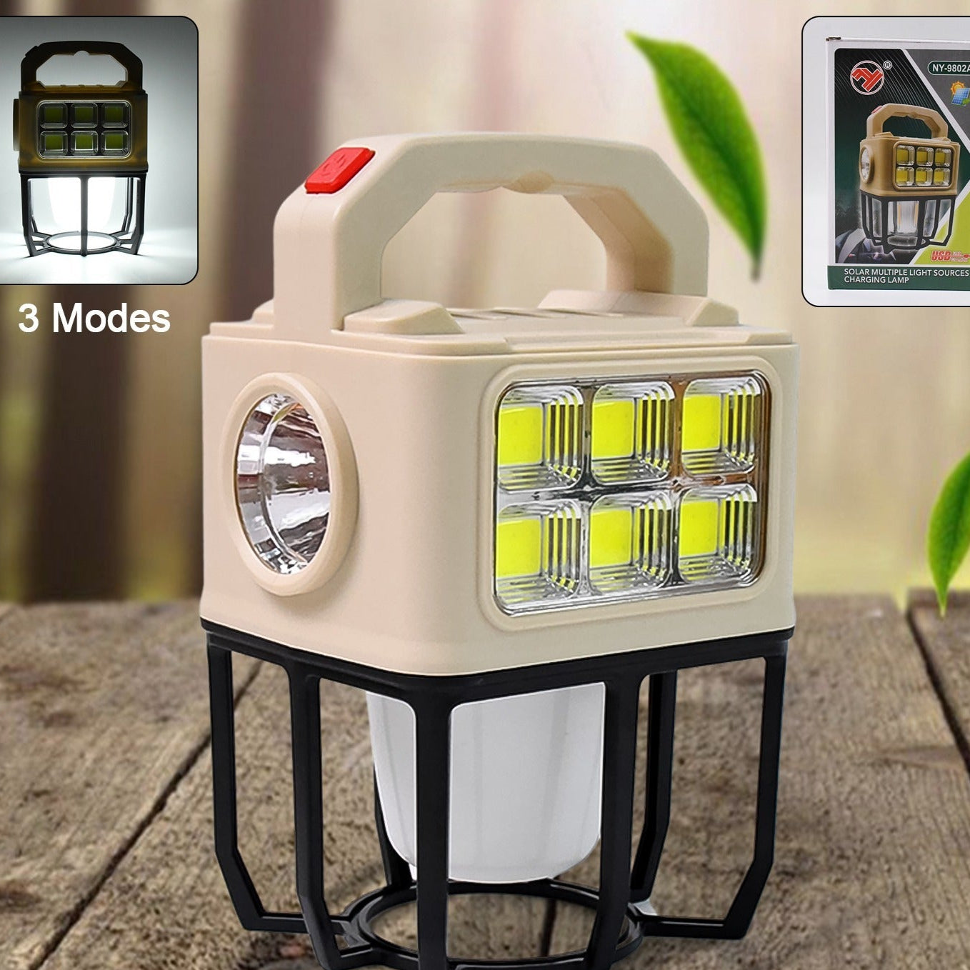 Solar Portable Camping Lantern 3 Light Modes Camping Lantern - Happy Price - Image 1