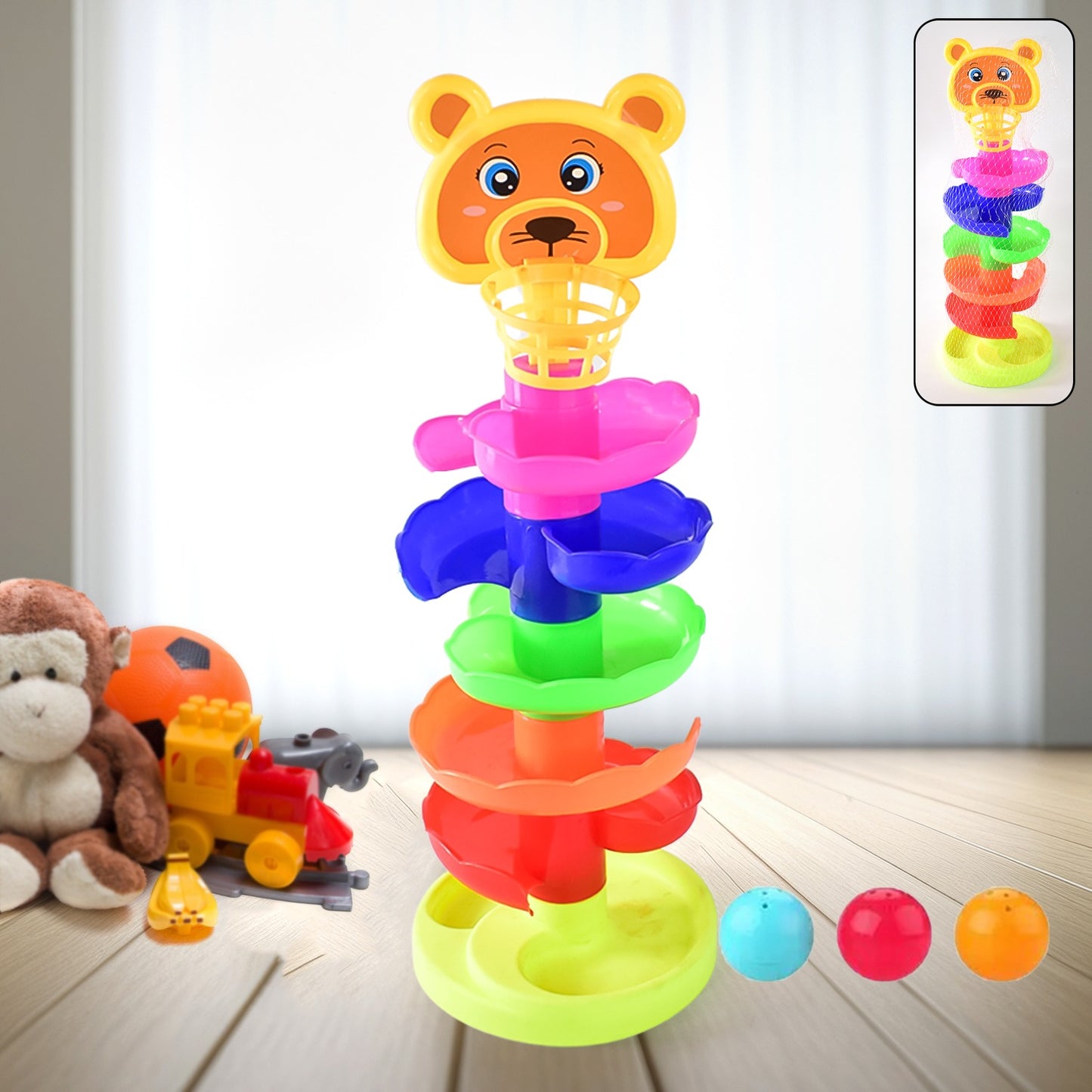 5 Layer Ball Drop And Roll Swirling Tower Educational Toy (1 Pc) - Happy Price - Image 2