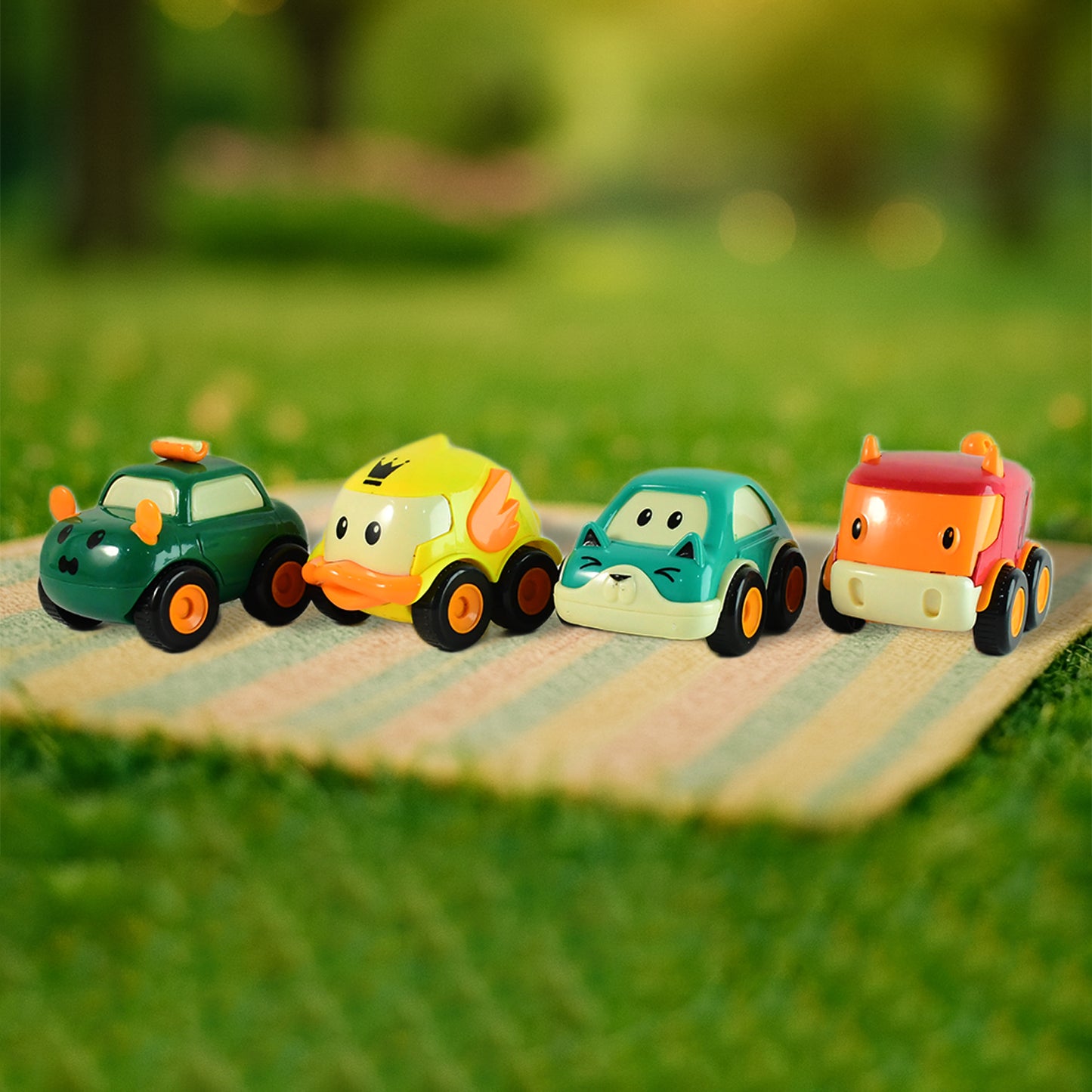4 Pc Cartoon Animal Pull-Back Toy Car Set for Kids - Happy Price - Image 6