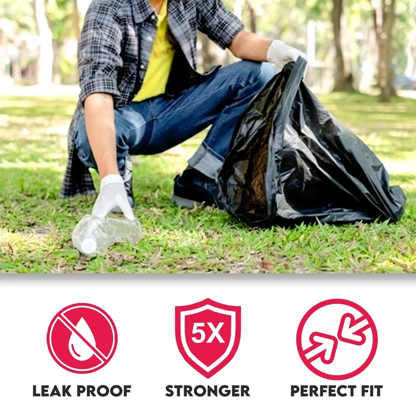 Heavy-Duty Black Garbage Bags Roll - 1 Roll for Home & Commercial Waste - Happy Price - Image 6