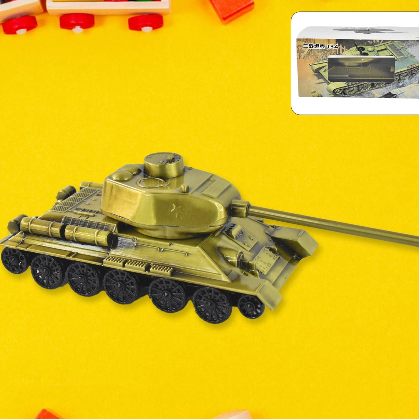 Retro Iron Art Tank Model Nostalgia Tank Crafts Home Decor Ornament Desktop Decorations For Office Living Room Childrens Room Gift (Metal) - Happy Price - Image 1