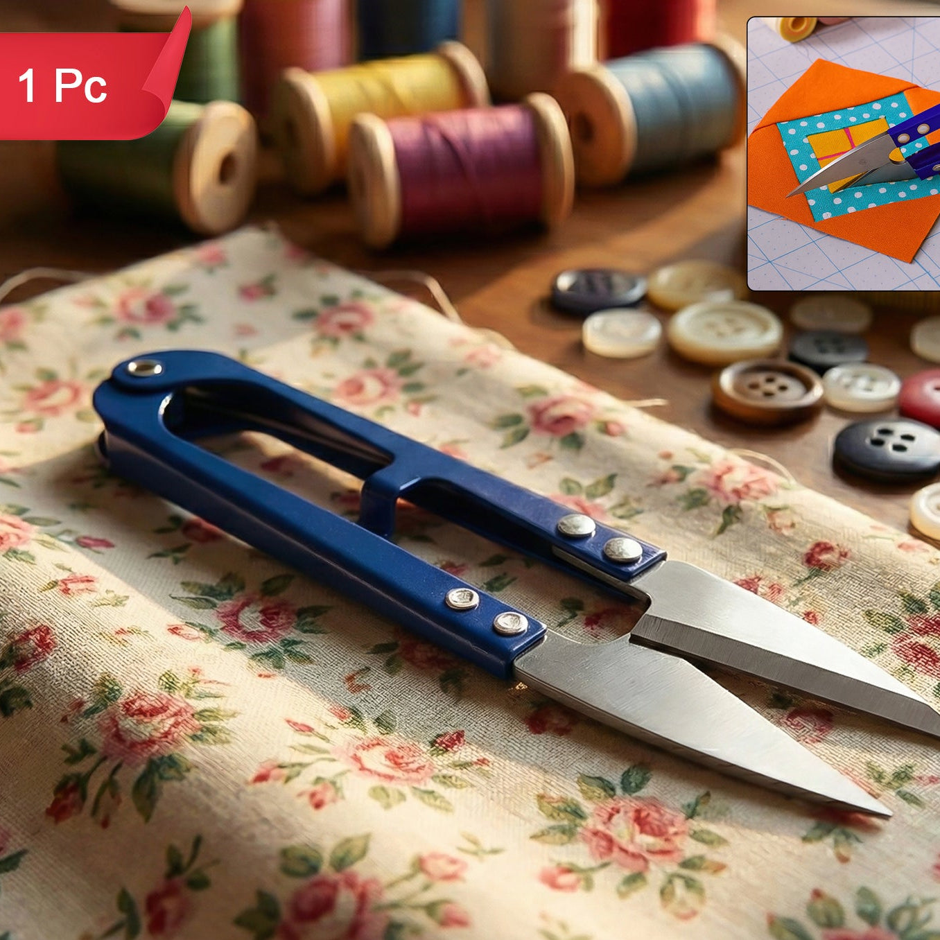 Comfort Grip Fabric Scissors (1 Pc) - Precision Cutting for Sewing & Crafts - Happy Price - Image 1