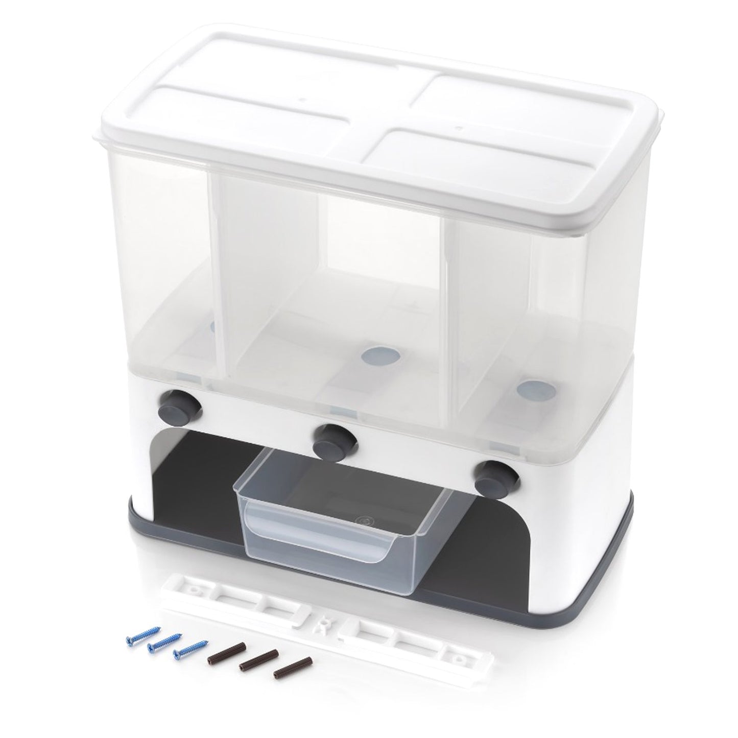 Easy Flow Cereal Dispenser For Kitchen 3 In 1 Push Button Wall Mount Container - Happy Price - Image 5