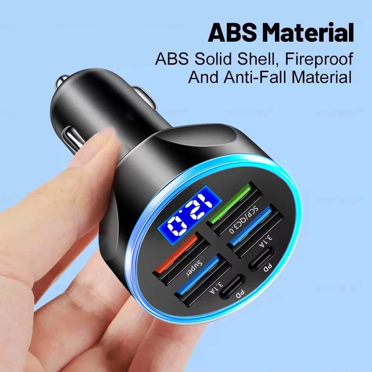 4-Port Fast Car Charger for 12V/24V Vehicles with PD & QC3.0 - Happy Price - Image 3