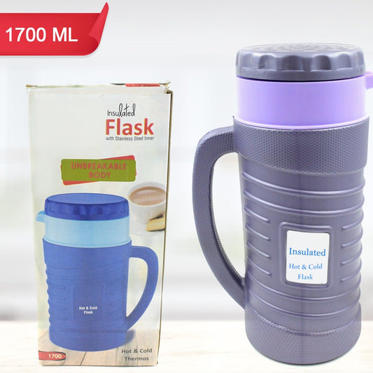 Thermos Insulated Flask Or Hot Kettle  Plastic Innner Steel Insulated Tea Kettle Hot And Cold Premium Tea Kettle Kettle  Easy To Carry  Leak Proof  Tea Jug  Coffee Jug  Water Jug  Hot Beverag (1200 Ml 1700ml ) - Happy Price - Image 1