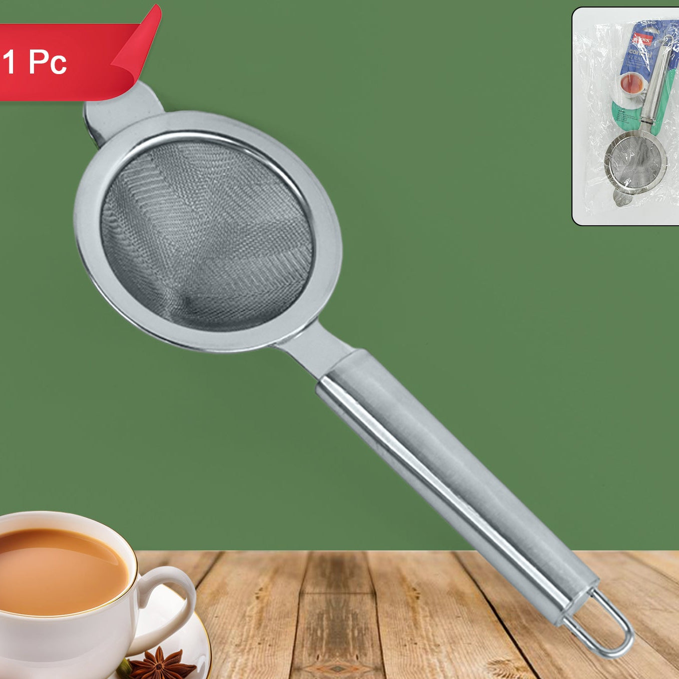 Apex Premium Conical Tea Strainer With Pipe Handle - Happy Price - Image 1