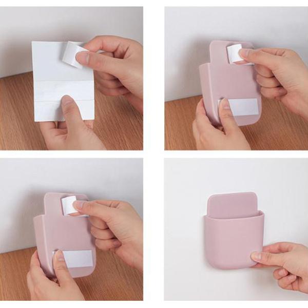 Wall Mounted Storage Case With Mobile Phone Charging Port Plug Holder - Pack Of 4 Pcs - Happy Price - Image 4