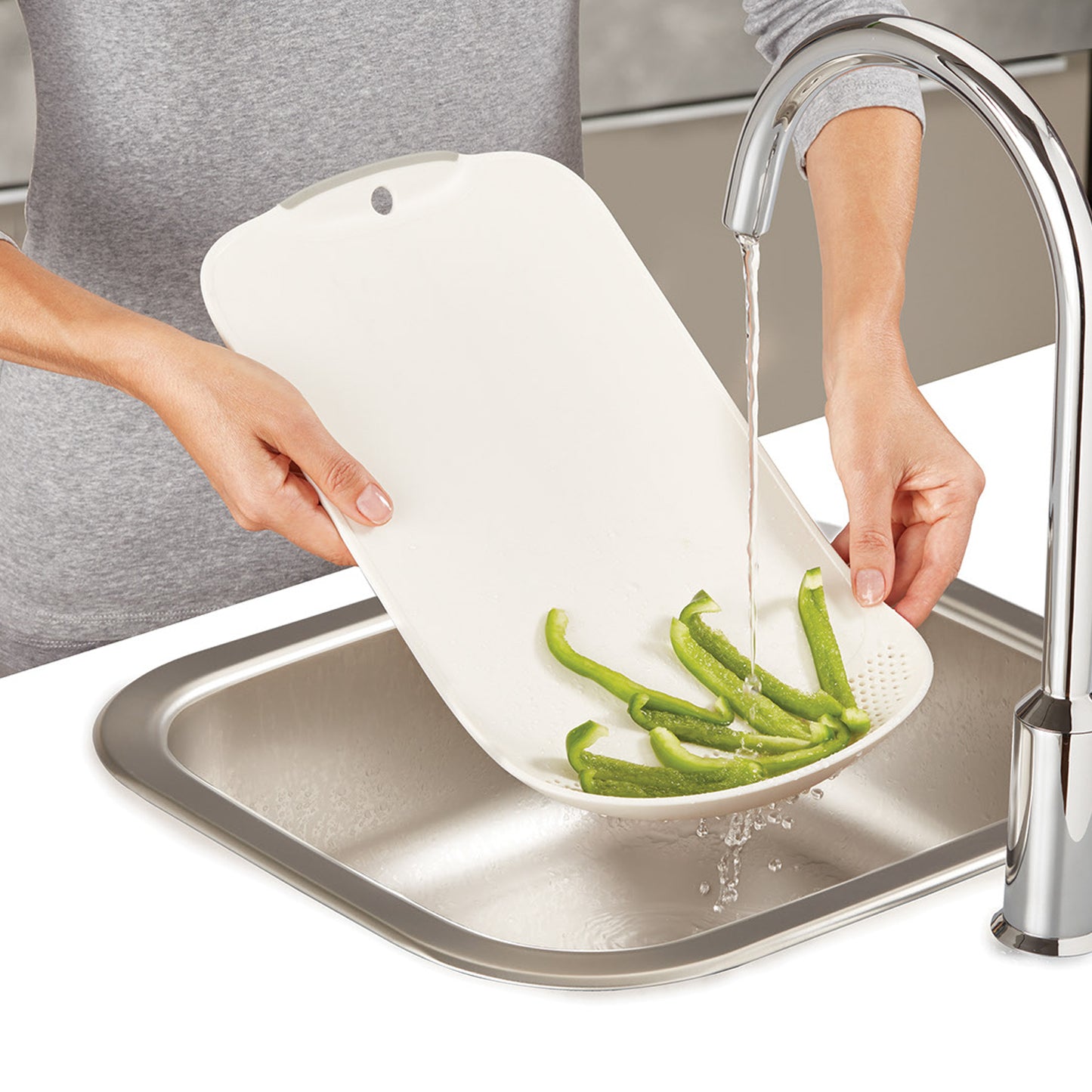Chop  Drain Vegetables Fruits Chopping Board Sleek Knife - Happy Price - Image 3