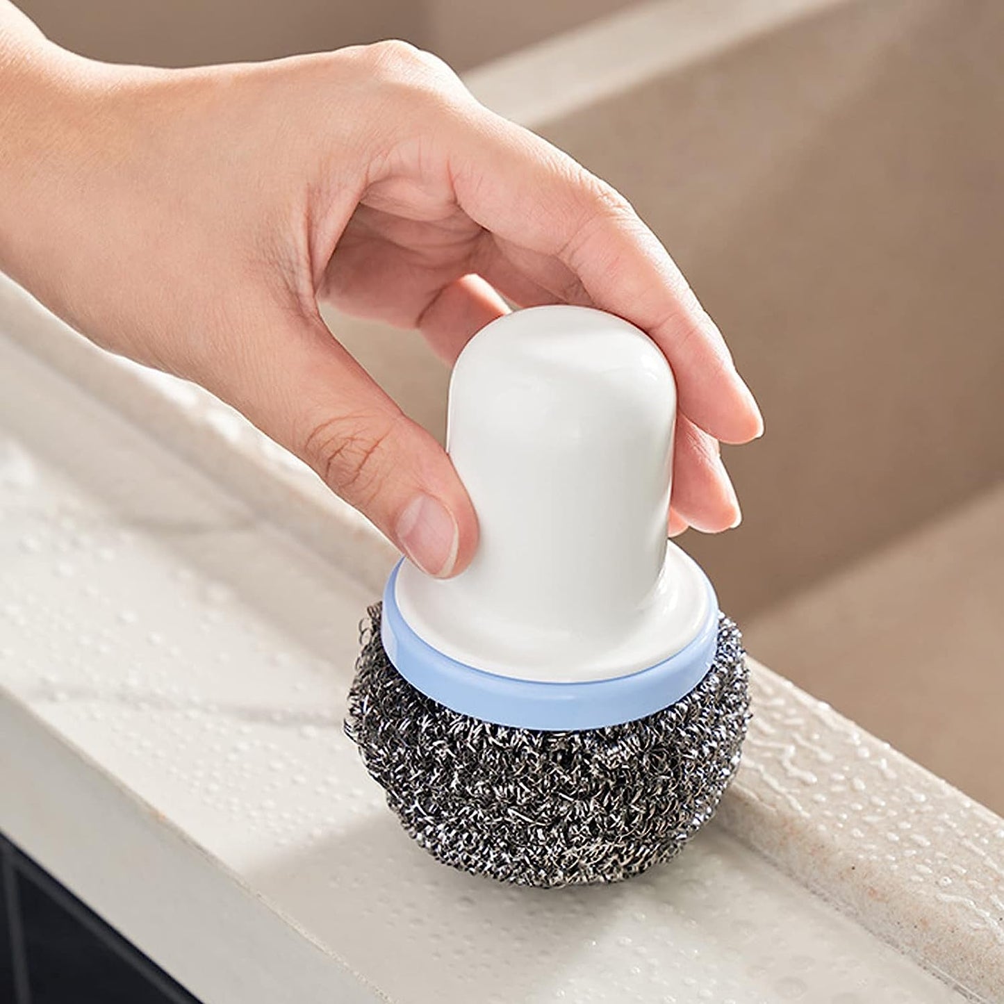 Palm Grip Kitchen Cleaning Brush for Utensils & Surfaces - Happy Price - Image 5