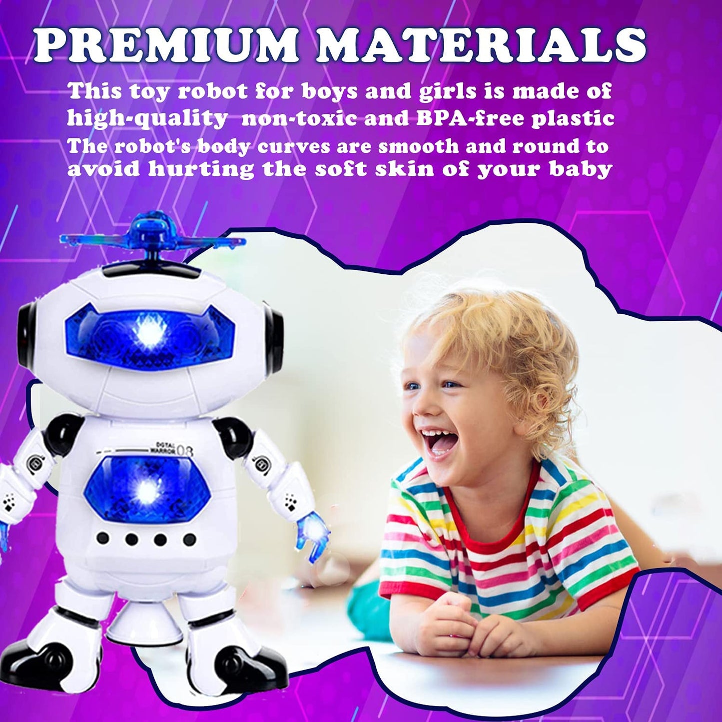 Dancing Robot Toy with 3D Lights and Music for Kids - Happy Price - Image 6