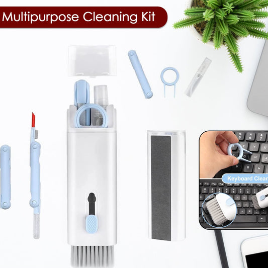 7 In 1 Electronic Cleaner Kit Cleaning Kit For Monitor Keyboard Airpods Screen Dust Brush Including Soft Sweep Swipe Airpod Cleaner Pen Key Puller And Spray Bottle - Happy Price - Image 1