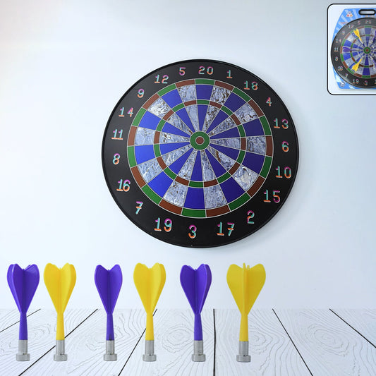 Magnetic Dart Board Game Set With 6 Soft-tip Darts - Happy Price - Image 1