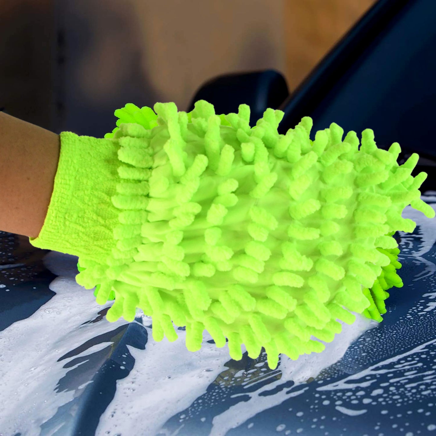 Microfiber Car Wash Glove Mitt For Carbikehome  Surface - Happy Price - Image 6