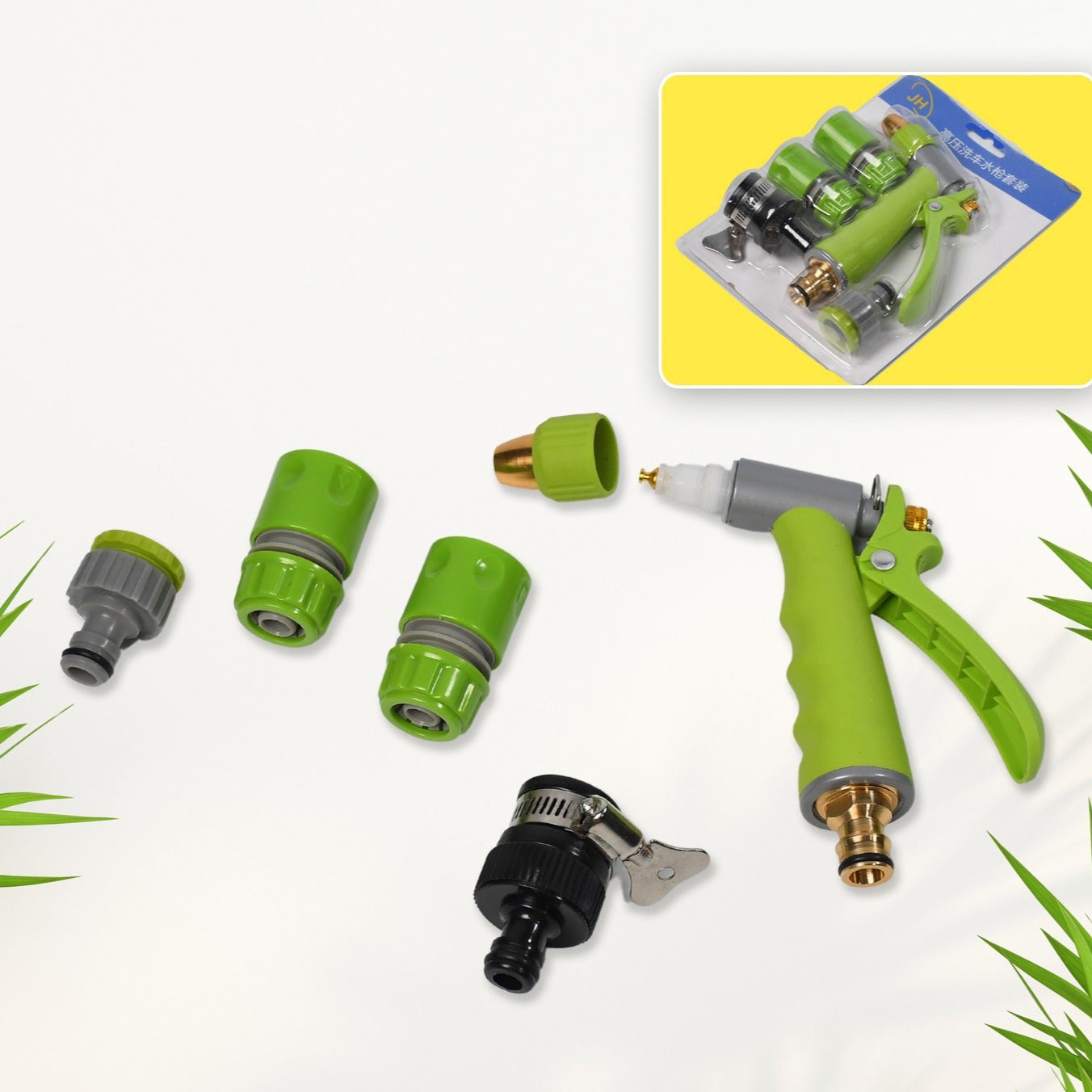 Water Spray Nozzle Hose Sprayer High Pressure Long Range Zinc Alloy Rotatable For Gardening Spray Adjustable High Pressure Car Washer Washing Water Spray Gun - Happy Price - Image 1