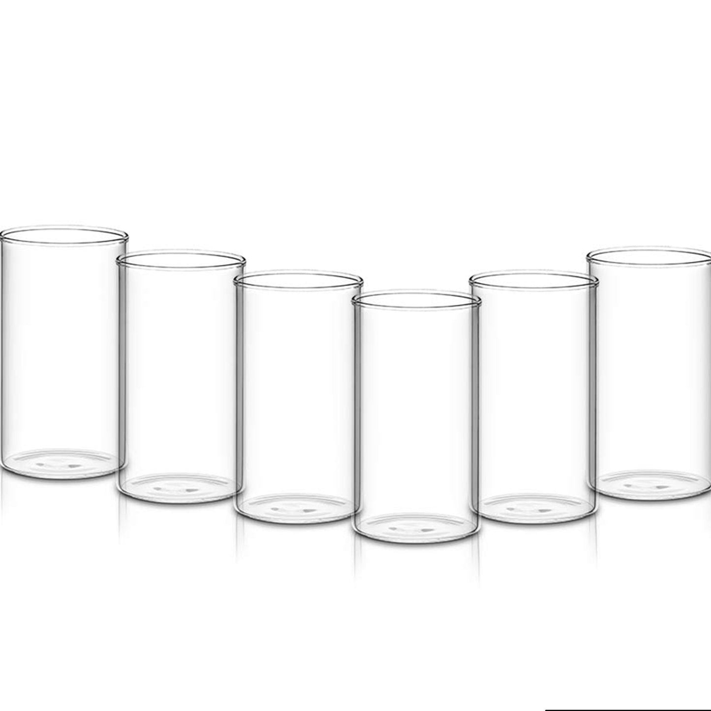 Heavy Unbreakable Stylish Plastic Clear Look Fully Transparent Glasses Set 330ml (6pcs) - Happy Price - Image 1